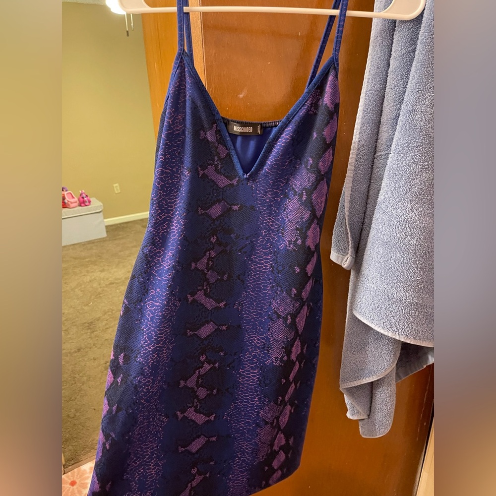 Missguided+ Purple and Blue Mini Dress